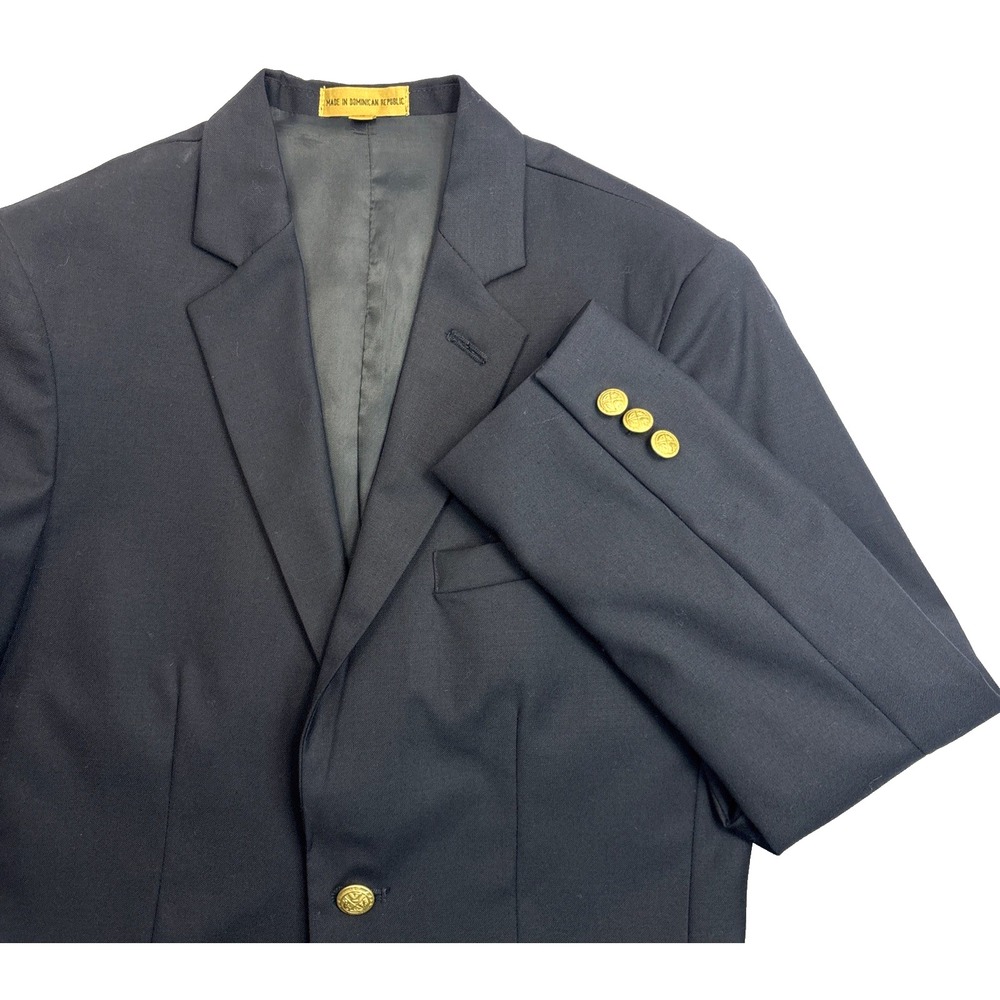 Classic Club Gold Label Womens Blazer Jacket 14 Navy Gold‎ Buttons Wool Blend
